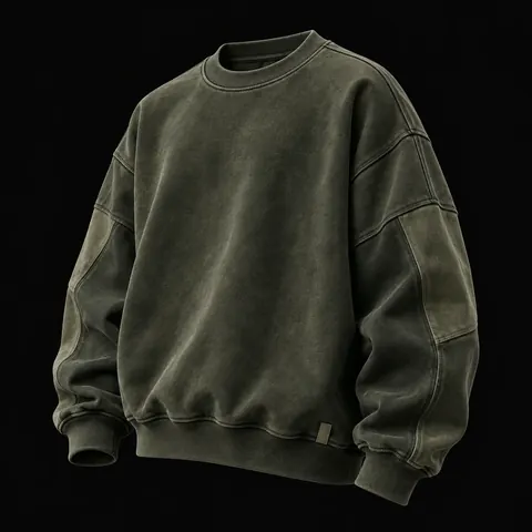 Olive Crewneck Sweatshirt — streetwear concept