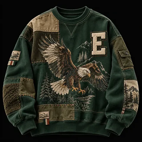 Eagle Patchwork Sweatshirt — streetwear concept