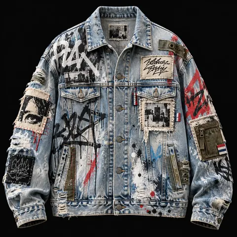 Graffiti Denim Jacket — streetwear concept