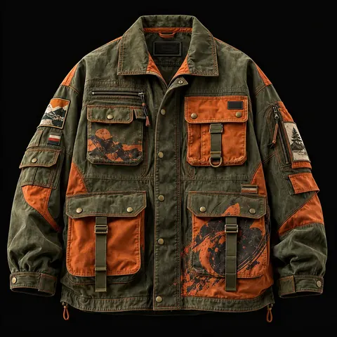 Olive Utility Workwear Jacket — streetwear concept