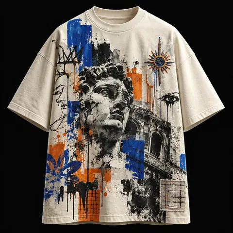 Urban Statue Collage — streetwear concept
