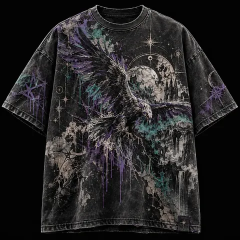 Celestial Raven & Ruins — streetwear concept