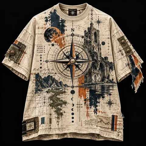 Vintage Compass Explorer — streetwear concept