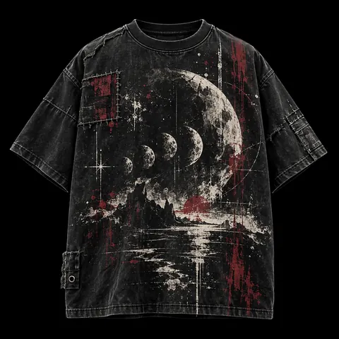 Moonphase Distressed Abstract — streetwear concept