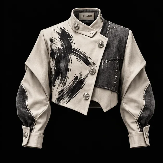 Sculpted Patchwork Fashion Jacket — front concept