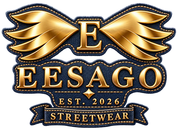 Approved EESAGO Streetwear gold and denim category logo
